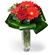 Carmen. A delicate and stylish arrangement of red gerberas and roses in a vase.. Nizhny Novgorod