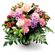 Veronica. A tender and charming bouquet of roses, carnations, alstroemerias and chrysanthemums in pink and lilac colors.. Nizhny Novgorod