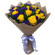 The Flower&#39;s Melody. Hand-tied round bouquet of bright yellow roses and statice.. Nizhny Novgorod