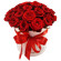 red roses in a hat box. Nizhny Novgorod