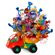 Cheerful lorry. Bouquet of candies decorated from a toy truck. Nizhny Novgorod